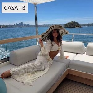 SOON to CASA B| The Alara Knit Goddess Set | White Gold Crochet Resort Co-Ord